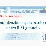 Comunicazione spese sanitarie entro il 31 gennaio – 730 precompilato