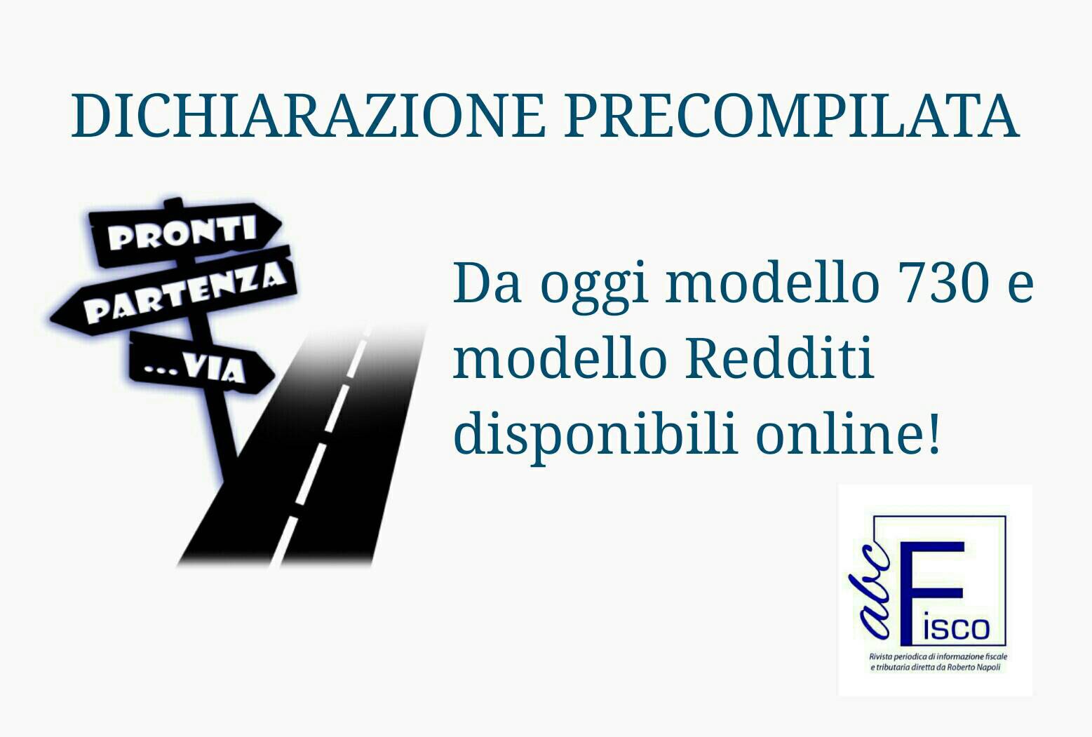 Redditi, da oggi la dichiarazione precompilata e online abc fisco Dichiarazione redditi online