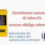 Distributori automatici di tabacchi nessun obbligo telematico